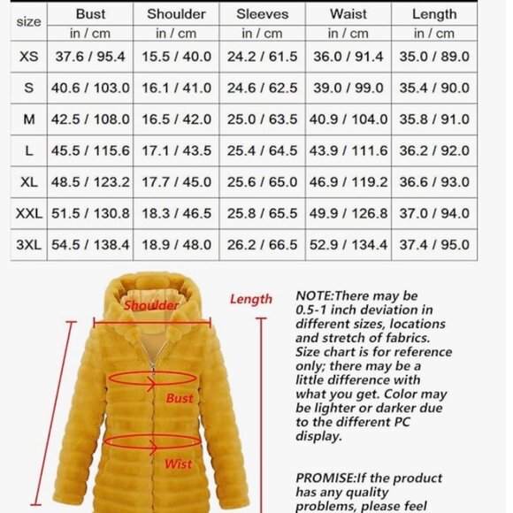 RISISSIDA Women Long Faux Fur Hooded Coat LARGE - Picture 10 of 10